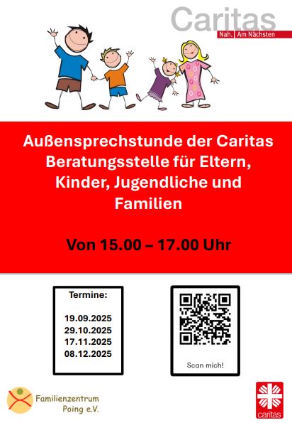 Termine 2025 Außensprechstunde der Caritas im ZiM Poing